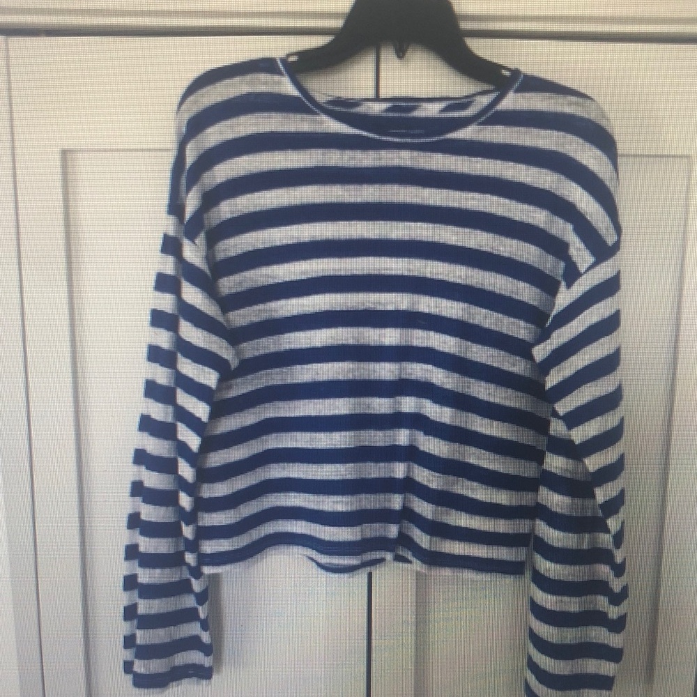 J. Crew Striped Crewneck Sweater - Blue & White